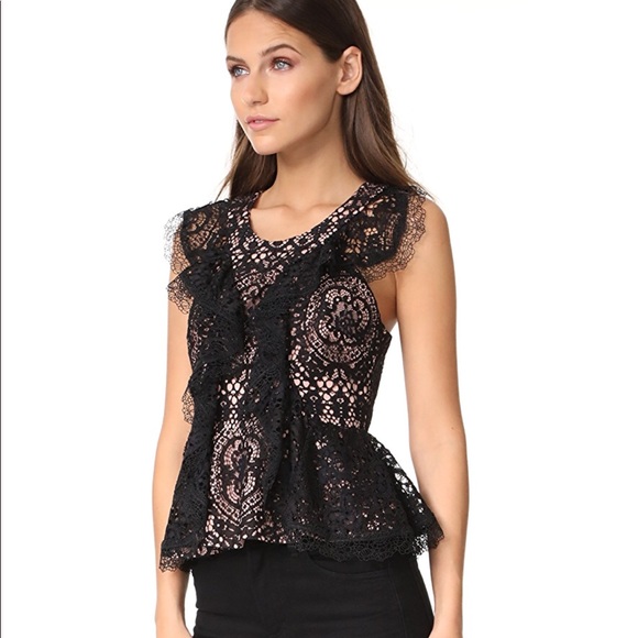 NWOT Alexis Black Lace Top - Picture 3 of 5
